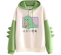 Dinosaur Hoodie,Ladies Fashion Casual Pullover,Long Sleeve Cartoon Sweater,Cute Dinosaur Ladies Top(Thin Hoodie)