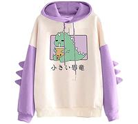 Dinosaur Hoodie,Ladies Fashion Casual Pullover,Long Sleeve Cartoon Sweater,Cute Dinosaur Ladies Top(Thin Hoodie)