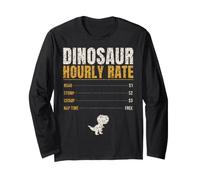 Dinosaur Hourly Rate Funny Kids Roar Stomp Chomp Dino Long Sleeve T-Shirt