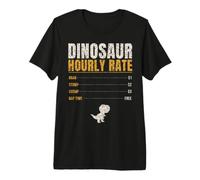 Dinosaur Hourly Rate Funny Kids Roar Stomp Chomp Dino Premium T-Shirt