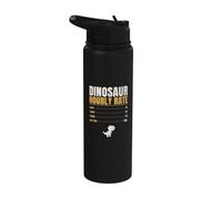 Dinosaur Hourly Rate Funny Kids Roar Stomp Chomp Dino Stainless Steel Insulated Water Bottle