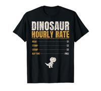 Dinosaur Hourly Rate Funny Kids Roar Stomp Chomp Dino Value Graphic T-Shirt