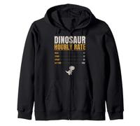 Dinosaur Hourly Rate Funny Kids Roar Stomp Chomp Dino Zip Hoodie