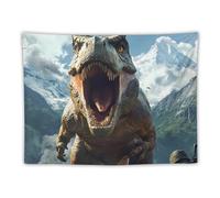 Dinosaur Human War Funny Tapestry Backdrop Tapestries Aesthetic Wall Hanging Decor for Bedroom Living Room