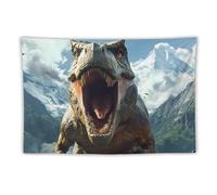 Dinosaur Human War Funny Tapestry Backdrop Tapestries Aesthetic Wall Hanging Decor for Bedroom Living Room