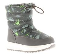 Dinosaur Hunters Dino Snow Boys Grey, Green & White Print Boots, Size: 10