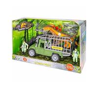 Dinosaur Hunting Adventure Toy Set with All-Terrain Capture Vehicle, 2 Dino Figures & 2 Hunter Action Figures for Kids Ages 3+, Prehistoric Rescue Missions