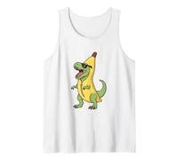 Dinosaur in Banana Costume: Fun Cartoon T-Rex Design Tank Top