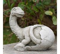 Dinosaur in Egg Shell Brachiosaurus Stone Statue | Outdoor Garden Ornament Decor
