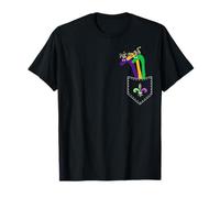 Dinosaur in Pocket Tee Funny Dino Carnival Party Mardi Gras T-Shirt