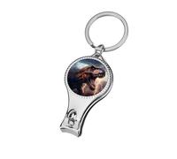 Dinosaur in Thunder Nail Clippers Sharp Sturdy Fingernail Cutters with Bottle Opener Keychain