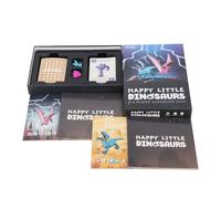 Dinosaur Interactive Party Card Game Set, Board Game for Family Entertainment, Fun Dinosaur - Themed Debate Card Game with Game Boards and Dino Blocks for All Ages
