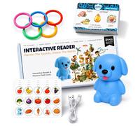 Dinosaur Interactive Reading Pen, Talking Flash Cards Learning Phonics with 73 Cards, Rechargeable, Volume Adjustable (Dog)