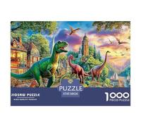 Dinosaur Jigsaws 1000 Piece Puzzle Challenge High Difficulty Fit Together Perfectly for Adults & Kids Age 12 Years Up 38x26cm/1000pcs