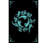 Dinosaur Journal Classic Fossil Skull Design Notebook: 200 Pages - Lined - Black/Turquoise-Blue