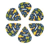 Dinosaur Jungle Adventure Guitar Picks 6 Pack Thin Medium Heavy Thickness Guitars Pick For Acoustic Electric Guitar Ukulele Bass 0.46mm