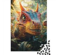 Dinosaur Jungle Adventure Jigsaw Puzzle for Adults 1000 Piece Jigsaw Puzzle Prehistoric Forest Scene Focus Relaxation Home Decoration 38x26cm/1000pcs