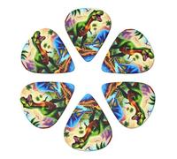 Dinosaur Jungle Adventure Scene Guitar Picks 6 Pack Thin Medium Heavy Thickness Guitars Pick For Acoustic Electric Guitar Ukulele Bass 0.96mm