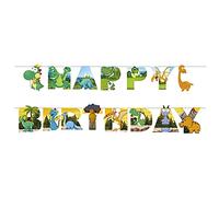Dinosaur Jungle Birthday Banner Party Decoration - Comic Dino Happy Birthday Supplies Decor for Kids Parties Boys Girls