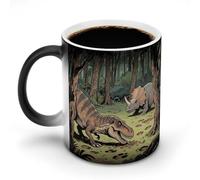 Dinosaur Jungle Mug 11oz Custom Magic Mug Personalized Coffee Mugs Ceramic Heat Sensitive Clue Mugs Funny Color Changing Cup with Handle Novelty Coffee Cup for Daily Use