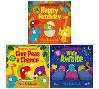 Dinosaur Juniors Series Collection 3 Books Set By Rob Biddulph (Happy Hatchday, Give Peas a Chance, Wide Awake)