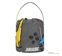 Dinosaur Jurassic Dinosaur Scene Crochet Bag Crochet Organizer Bag with Holes Crochet Tote for Crochet Tool Crochet Project