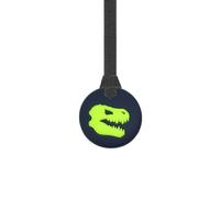 Dinosaur Jurassic Sensory Chew Necklace with Lanyard - Black & Green - for Kids with Autism, Anxiety & ADHD - 100% Food Grade Silicone - Sensory Oojamabobs (Plain Black, 54cm Lanyard)