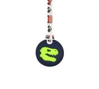 Dinosaur Jurassic Sensory Chew Necklace with Lanyard - Black & Green - for Kids with Autism, Anxiety & ADHD - 100% Food Grade Silicone - Sensory Oojamabobs (Vehicles, 54cm Lanyard)