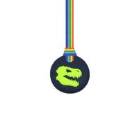 Dinosaur Jurassic Sensory Chew Necklace with Lanyard - Black & Green - for Kids with Autism, Anxiety & ADHD - 100% Food Grade Silicone - Sensory Oojamabobs (Rainbow Pride, 54cm Lanyard)