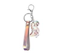 Dinosaur Key Fob, Car Key Fob, Dinosaur Bag Pendant, Children's Key Holder, Key Rings Key Ring Made of Acrylic Metal, Pink, Grey Pieces, 16X5X4.5CMx2pcs