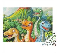 Dinosaur Kids 1000 Piece Recycled Cardboard Cartoon Animated Style Puzzle, 12+, Brain Training, Personalised Gift, Wall Decor & Holiday Activity 70x50cm/1000pcs