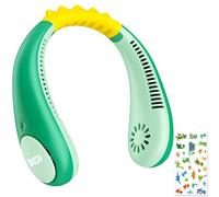 Dinosaur Kids Neck Fan, Safe Bladeless Neck Fans for Kid, 2600mAh Portable Rechargeable Cooling Fan for 4-14Y Boys, 4 Speeds & Lightweight & Hands-free, Kids Camp, Travel, Summer Essentials