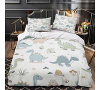 Dinosaur Kids Quilt Cover 3D Design Printed Super Soft 3-Piece Bedding Set Zipper Cartoon Playful Design_1 Duvet Cover Luxury Durable for Teens Adults Kids Women Youth Boys Girls Double（200x200cm）