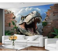Dinosaur Kids Wallpaper for Living Room - Peel and Stick Wallpaper, Jungle T-Rex Bedroom Wall Paper, Large Wall Mural & Comic Animals Home Decor, Self Adhesive