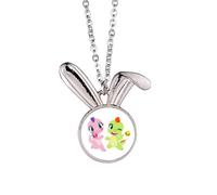 Dinosaur Kingdom Love You Rabbit Necklace Pendant Bunny Animal Jewelry Gift