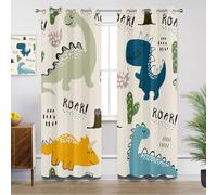 Dinosaur Kitchen Curtains for Windows - Cartoon Dinosaurs Cute Aniaml Kids Nursery Blackout Eyelet Curtain 54 Drop, Short Curtains for Bedroom, W46 X D54, 2 Panels Drapes Home Decor