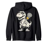 Dinosaur Lacrosse Player T-Rex Lax Team Zip Hoodie