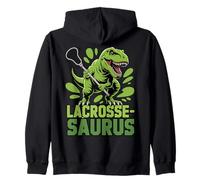 Dinosaur Lacrosse Player T-Rex Team Lax Zip Hoodie