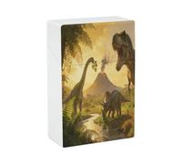 Dinosaur Land Cigarette Case Adult Waterproof & Crush Proof Compact Plastic Travel Cigarette Box Holds 20 Cigarettes Portable Protective Storage for Men & Women