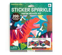 Mudpuppy Dinosaur Land - Sticker Sparkle Poster Activity Kit with Illustrations of Prehistoric Dinosaurs for Children Ages 4 and Up