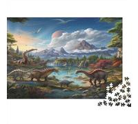 Dinosaur Landscape 100% Recycled Cardboard Prehistoric Dinosaur Land 1000 Piece Jigsaw Puzzles Adults And Children Beautiful Decoration 38x26cm/1000pcs