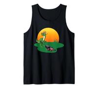 Dinosaur Lawn Mower Funny Yard Work T Rex Mowing Design Tank Top