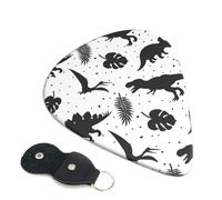 Dinosaur Leaves Guitar Picks 6-Pack - Pick Set (0.46mm / 0.71mm / 0.96mm) Suitable For Guitar And Ukulele Playing