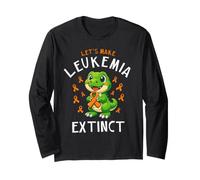 Dinosaur Let's Make Leukemia Extinct Cancer Month Awareness Long Sleeve T-Shirt