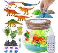 Dinosaur Light Up Terrarium Kit for Kids, Educational DIY Arts and Crafts Science Kit Activities Kits, Kids Dinosaur Toys Birthday for Boys Girls Ages 4 5 6 7 8 9 10 Year Old