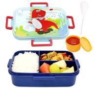 Dinosaur Lunch Box, Leakproof Bento Box for Kids Salad Lunch Container with Cutlery Set Layered Lunchbox Portability Snack Boxes Lunch Boxs with Compartments for School, Picnic, Travelling (1200ml)