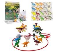 Dinosaur Magnetic Chess Game, 20Pcs Dinosaur Toys Magnet Game With String,Tabletop Chess Set, Educational And Entertaining, For Travel, Family Time