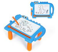 Dinosaur Magnetic Doodle Board Table for Toddlers, Colour Drawing & Writing Sketch Pad Educational Toy for 1 2 3 Year Old Boys and Girls, Mess-Free Creative Gift for Kids Birthday or Christmas, Blue