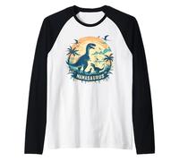 Dinosaur Mama Saurus Shirt Funny Mother's Day Women Raglan Baseball Tee