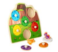 Dinosaur Matching, Wooden Dinosaur, Layered Challenge Knob Handles Color Identification Surprise Sensory Engagement Fine Motor, Matching Games for Preschool Boys & Girls